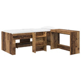 Kids'High Bed Frame with Desk 2 pcs Old wood Engineered Wood 3423444