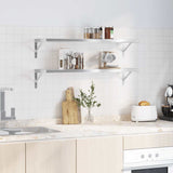 Wall Shelves 2 pcs 100x30 cm Silver Stainless Steel 3214503