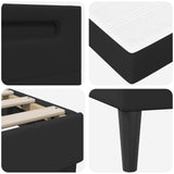 Bed Frame with LED Strip Lights Black 180 x 200 cm Faux Leather 3415286