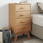 ZNTS Bedside Cabinet OLDEN Brown Solid Wood Pine 358585