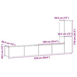 Wall Mounted TV cabinets 3 pcs Old Wood Engineered Wood 3328983