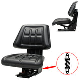 ZNTS Tractor Seat with Suspension Black 142316