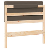 Upholstered Headboard Brown and Taupe 90 cm Solid Pine Wood 880091
