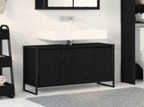 Bathroom Cabinet Black Oak 90 x 30 x 60 cm Engineered Wood 886480