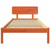 Bed Frame with Headboard Wax Brown 90 x 190 cm Solid Pine Wood 872130