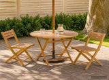 Folding Garden Table Natural 90 x 75 cm Solid Teak Wood 42042410