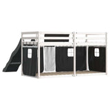 Bunk Bed without Mattress with Slide White and Black 90x190 cm Single 3284128