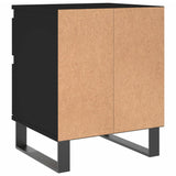 ZNTS Bedside Cabinet Black 40x35x50 cm Engineered Wood 830686