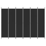6-Panel Room Divider Black 300x220 cm Fabric 350209
