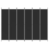 6-Panel Room Divider Black 300x220 cm Fabric 350209