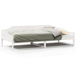 ZNTS Bed Frame without Mattress White 90x200 cm Solid Wood Pine 850915