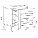 Bedside Table 2 pcs Natural 40 x 33 x 46 cm Solid Mango Wood 4018843