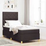 Box Spring Bed with Headboard Dark brown 100 x 200 cm Fabric 3339675