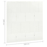 4-Panel Room Dividers 2 pcs White 160x180 cm Steel 3095194