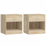 242546 Nightstand 2 pcs with Drawer Oak Colour