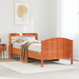 Bed Frame without Mattress Wax Brown 75x190 cm Small Single Solid Wood Pine 3306992