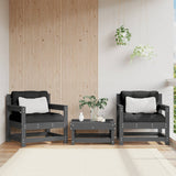 Garden Chairs 2 pcs Grey Solid Wood Pine 825494