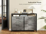Shoe Storage Cabinet with 4 Flip Drawers and Open Shelf - Cement Grey T3398P377994