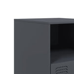 ZNTS Bedside Cabinets 2 pcs Anthracite 34.5x39x44 cm Steel 841756