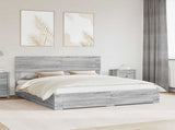 Bed Frame with Drawer Grey Sonoma 200 x 200 cm Engineered Wood 3411613