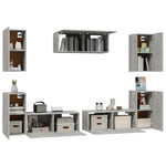 7 Piece TV Cabinet Set Concrete Grey Engineered Wood 3114305