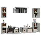 7 Piece TV Cabinet Set Concrete Grey Engineered Wood 3114305
