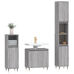 ZNTS 3 Piece Bathroom Cabinet Set Grey Sonoma Engineered Wood 3187787