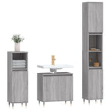 ZNTS 3 Piece Bathroom Cabinet Set Grey Sonoma Engineered Wood 3187787
