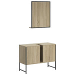 ZNTS 2 Piece Bathroom Cabinet Set Sonoma Oak Engineered Wood 3214340