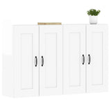 Wall Mounted Cabinets 2 pcs High Gloss White Engineered Wood 3197989
