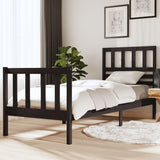 Bed Frame without Mattress Black Small Single Solid Wood 3101117
