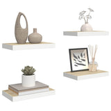 Floating Wall Shelves 4 pcs Oak and White 50x23.5x3.8 cm MDF 326575