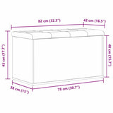 Storage Bench Black Oak 82 x 42 x 45 cm Engineered Wood 862984