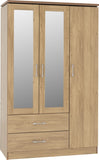 ZNTS Charles 3 Door 2 Drawer Mirrored Wardrobe 100-101-016