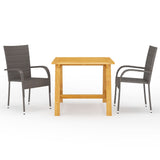 Dining Set Brown Solid acacia wood Standard Lightweight 3068697