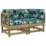 Corner Sofas with Cushions 2 pcs Impregnated Wood Pine 825456