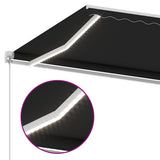 Manual Retractable Awning with LED 350x250 cm Anthracite 3069524