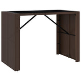 5 Piece Garden Bar Set with Cushions Brown Poly Rattan 3203944