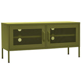 TV Cabinet Olive Green 105x35x50 cm Steel 336234