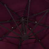 4-Tier Garden Parasol with Aluminium Pole Bordeaux Red 3x3 m 313832