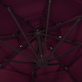 Garden Parasol Bordeaux Red Polyester 3x3 metres Collapsible 313832