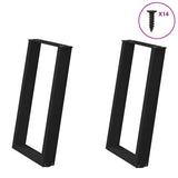 Dining Table Legs U-Shaped 2 pcs Black 60x cm Steel 4012788
