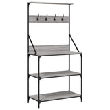 Baker's Rack with Hooks 4-Tier Grey Sonoma Engineered Wood 838961