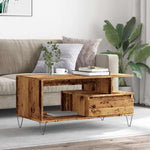 ZNTS Coffee Table Old Wood 90x49x45 cm Engineered Wood 857452