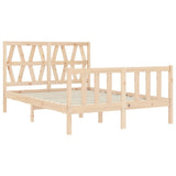 Bed Frame without Mattress Double Solid Wood Pine 3192466