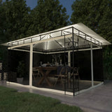 ZNTS Gazebo with Mosquito Net&LED String Lights 4x3x2.73 m Cream 3070315