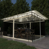 Gazebo with Mosquito Net&LED String Lights 4x3x2.73 m Cream 3070315