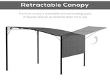 3 x 2.5m Patio Metal Gazebo Door Window Awning Wall Mount Metal Outdoor Shelter Charcoal Grey T3398P314767