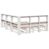 Bookcase Bed without Mattress White 140x190cm Solid Wood Pine 3324512