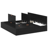 Storage Bed Frame Black Oak 200 x 200 cm Engineered Wood 3335358